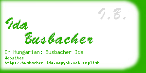 ida busbacher business card